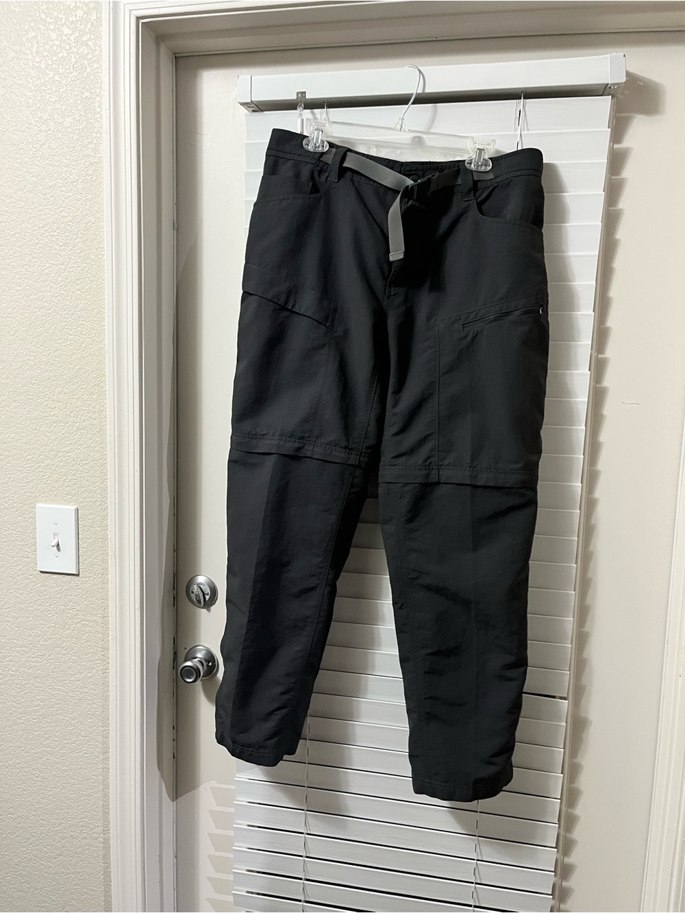 The North Face Black Men's Cargo Pants with Integrated Belt